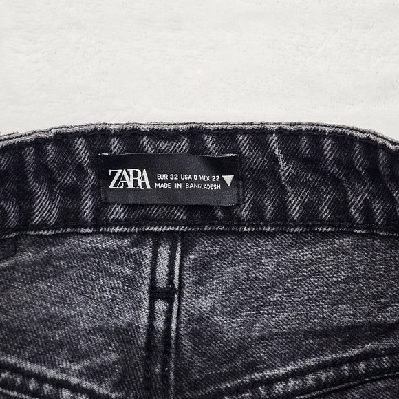 Zara Jeans Womens Size 0 Fay Hem High RIse Denim Button Fly Emo Punk Grunge - Picture 5 of 9